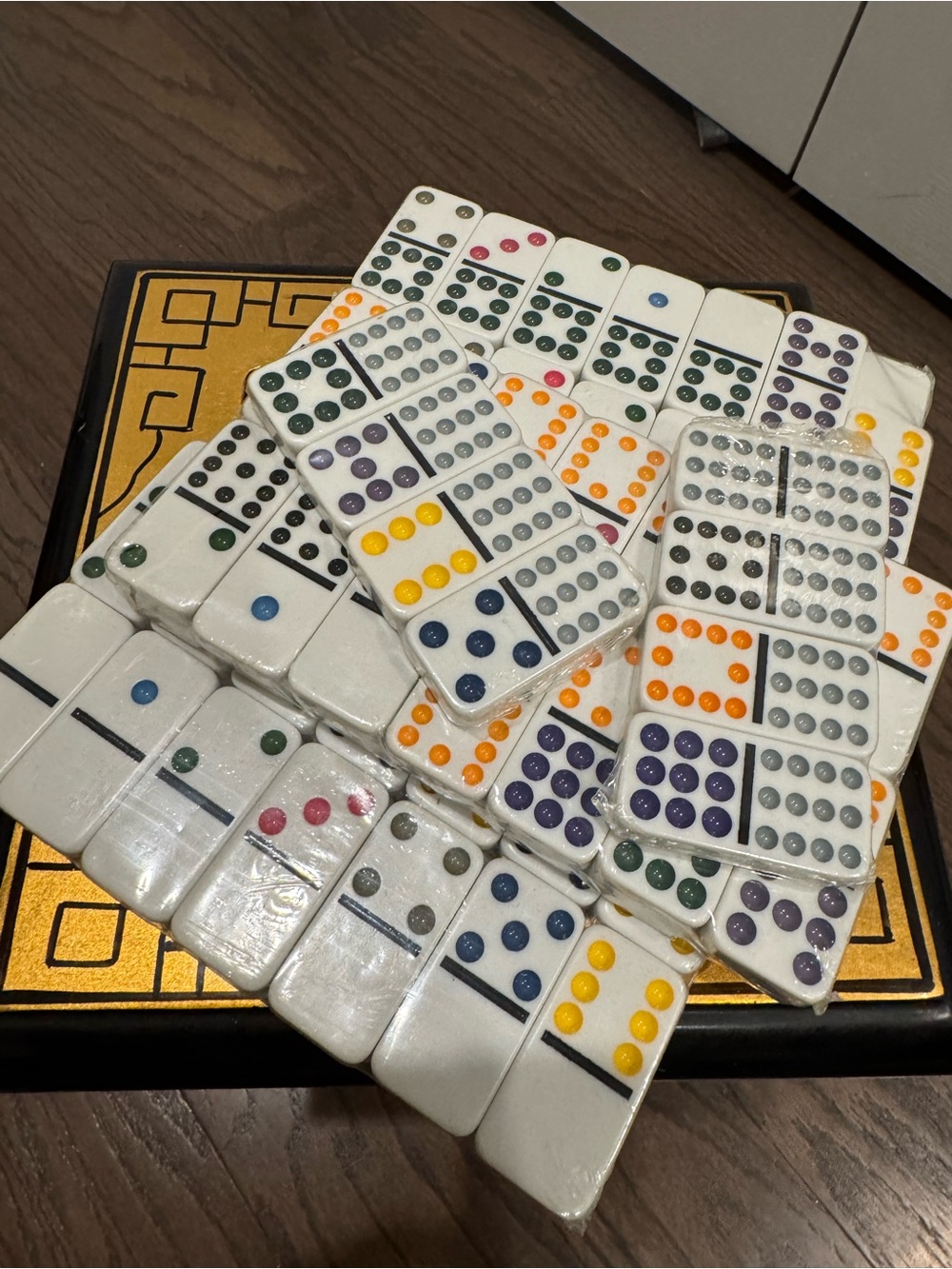 Complete Double 12 Domino Set - 91 Pieces Multicolor Pips - New/Unused